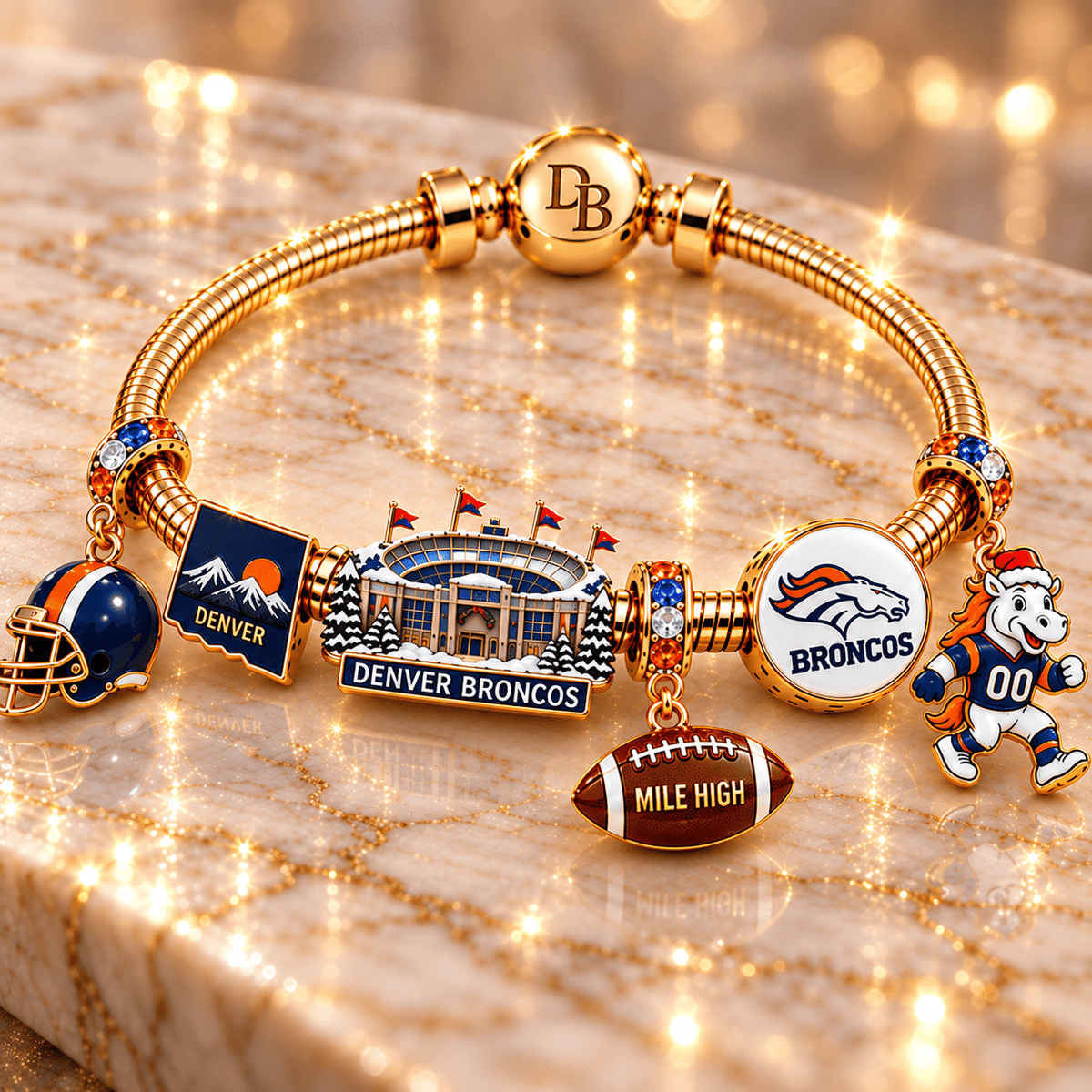 DVBC Gold Charm Bracelet Set DNBN