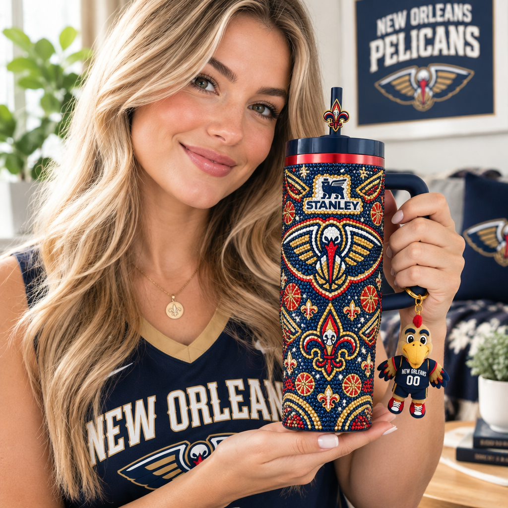 New Orleans Pelicans 40oz Tumbler With Handle TTNL